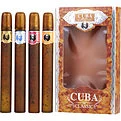 Cuba Variety 4 Piece Variety With Cuba Gold, Blue, Red & Orange & All Are Eau De Toilette Spray 1.17 oz for men by Cuba